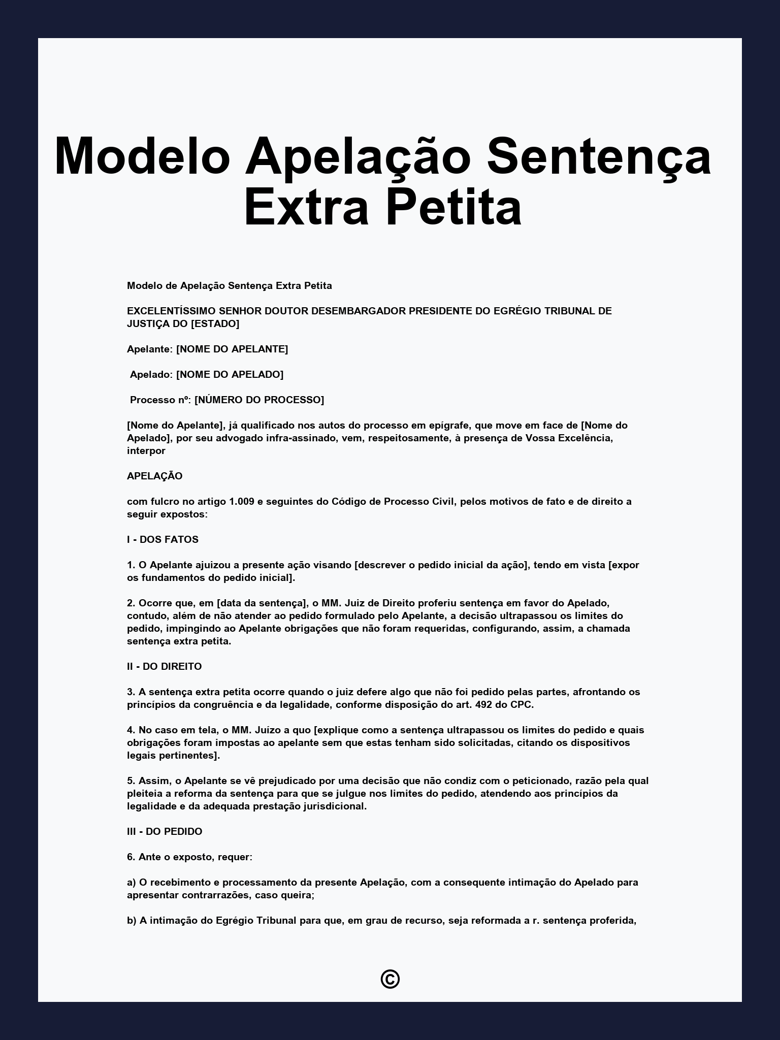 Modelo Apelação Sentença Extra Petita