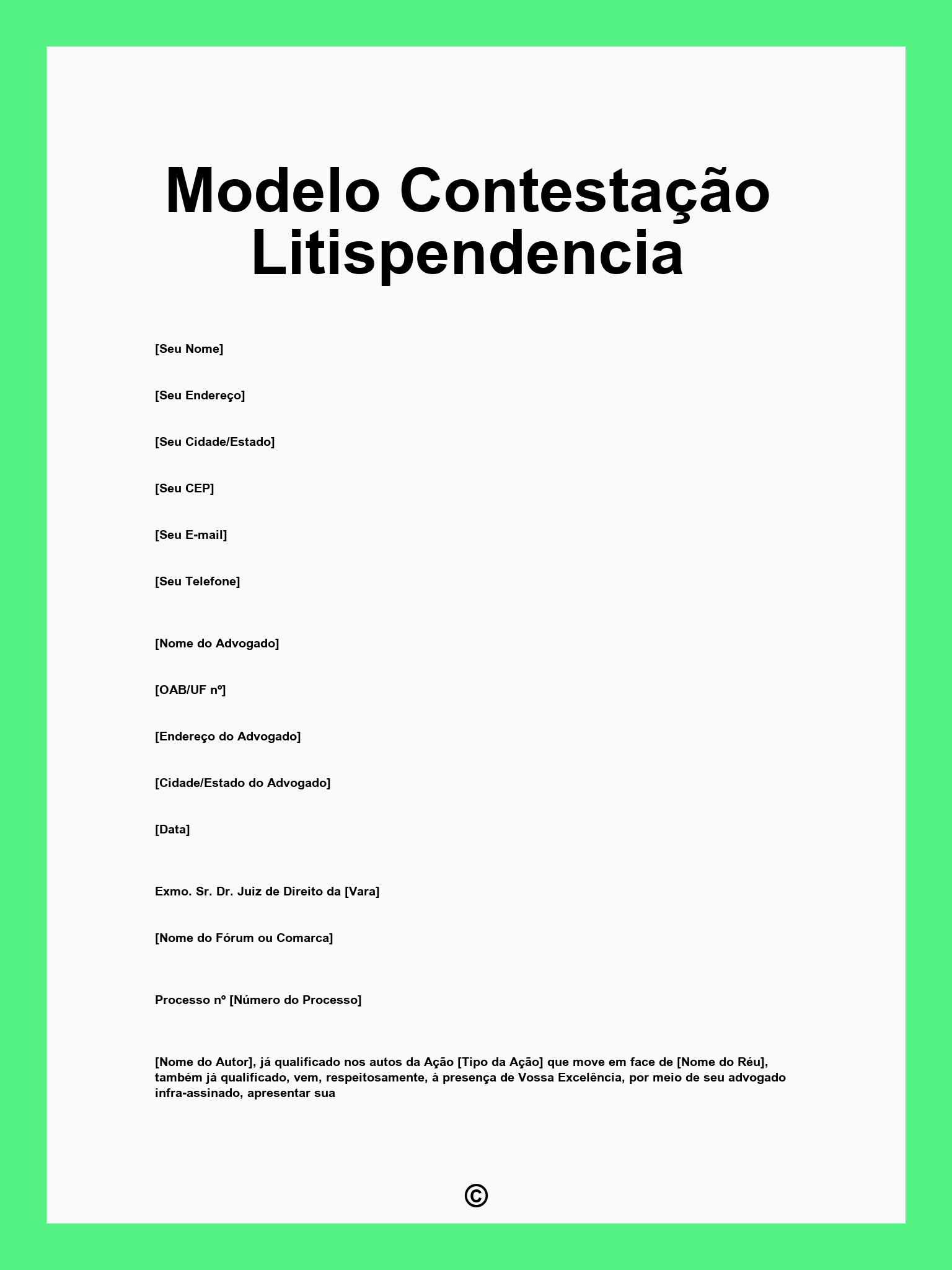 Modelo Contestação Litispendencia