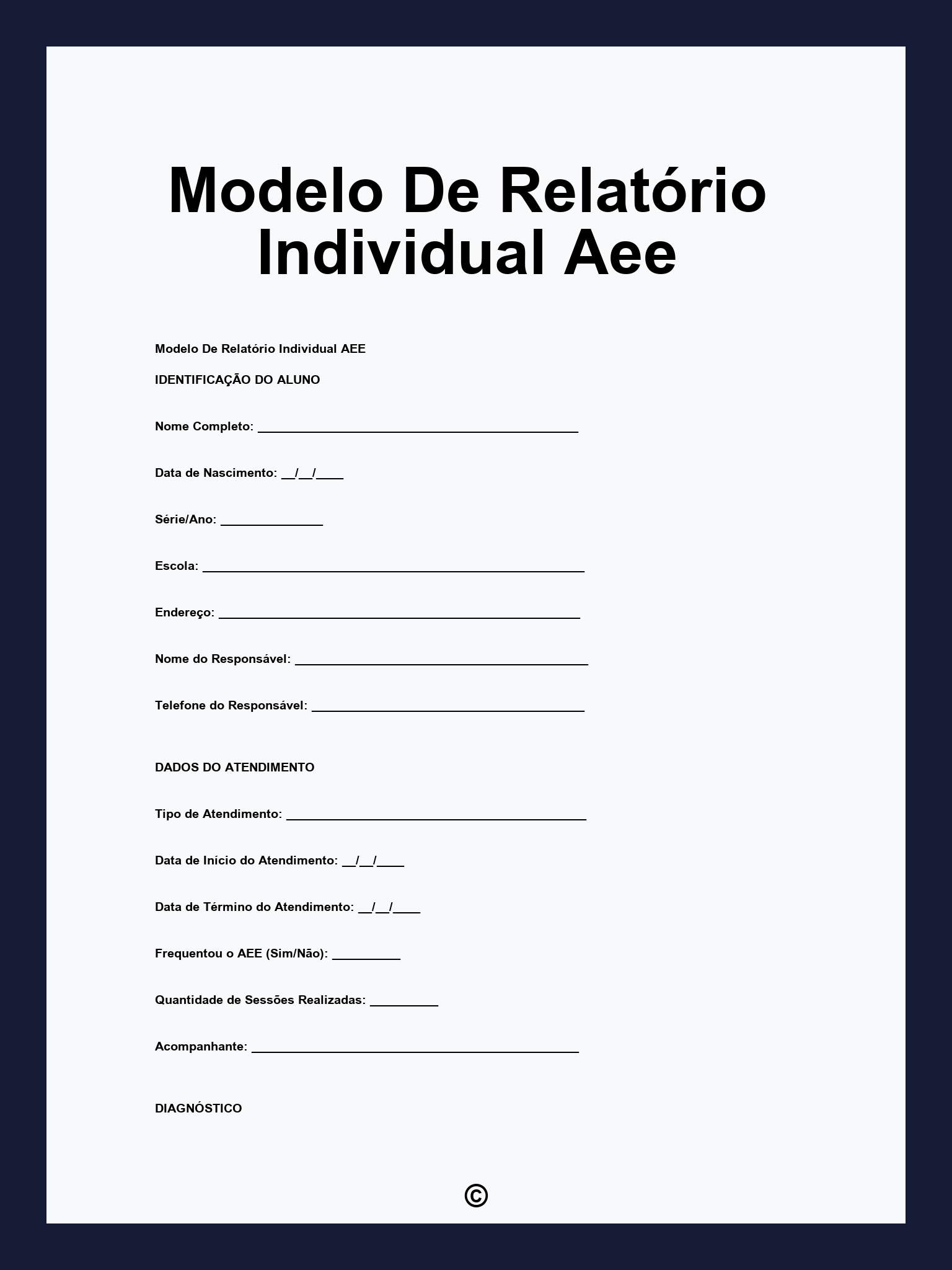 Modelo De Relatório Individual Aee