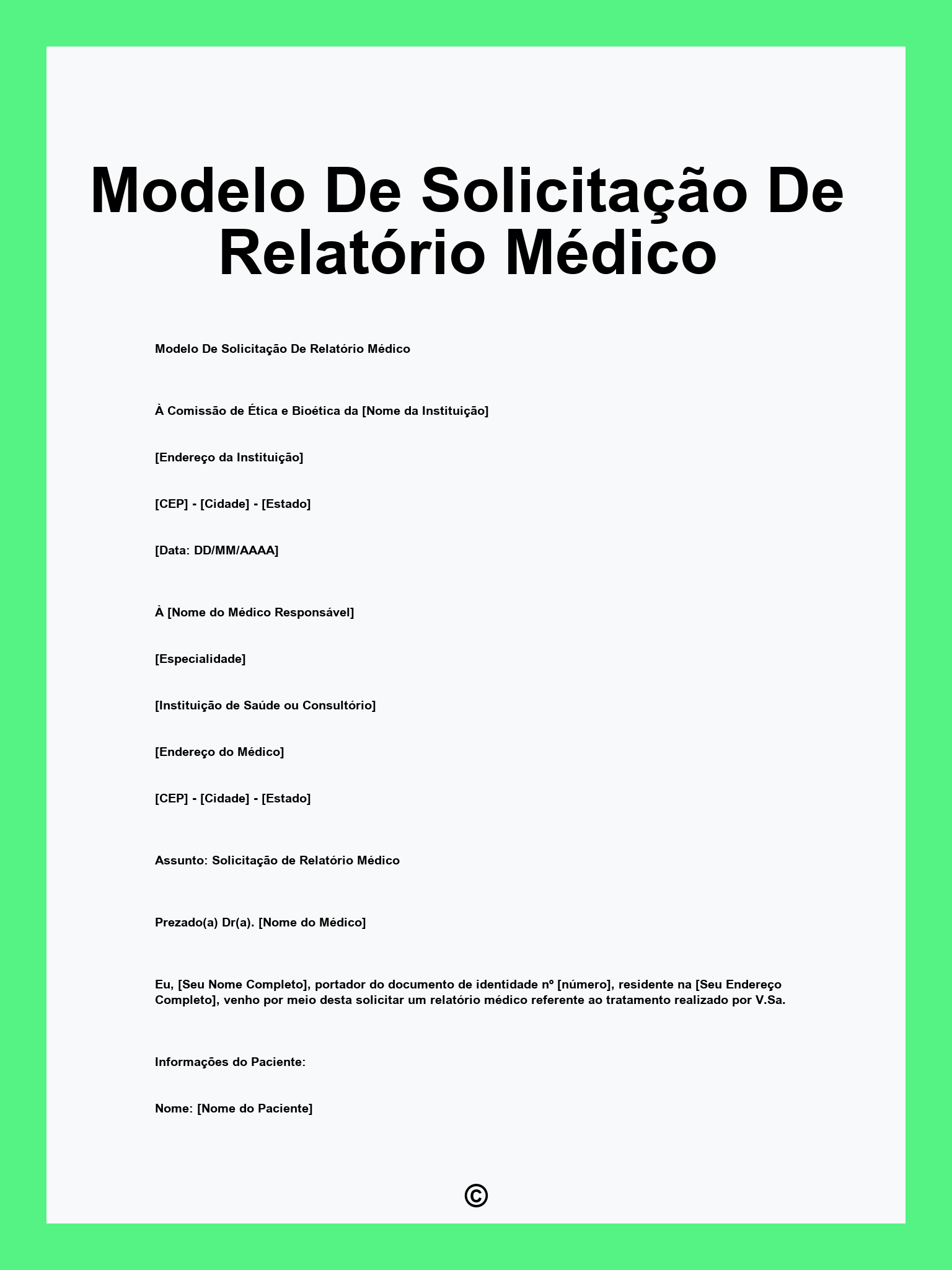 Modelo De Solicitação De Relatório Médico